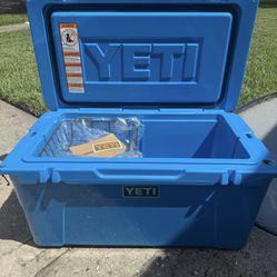 New YETI Tundra 65 Hard Cooler…… Rescue Red, White, Navy, Big Wave Blue