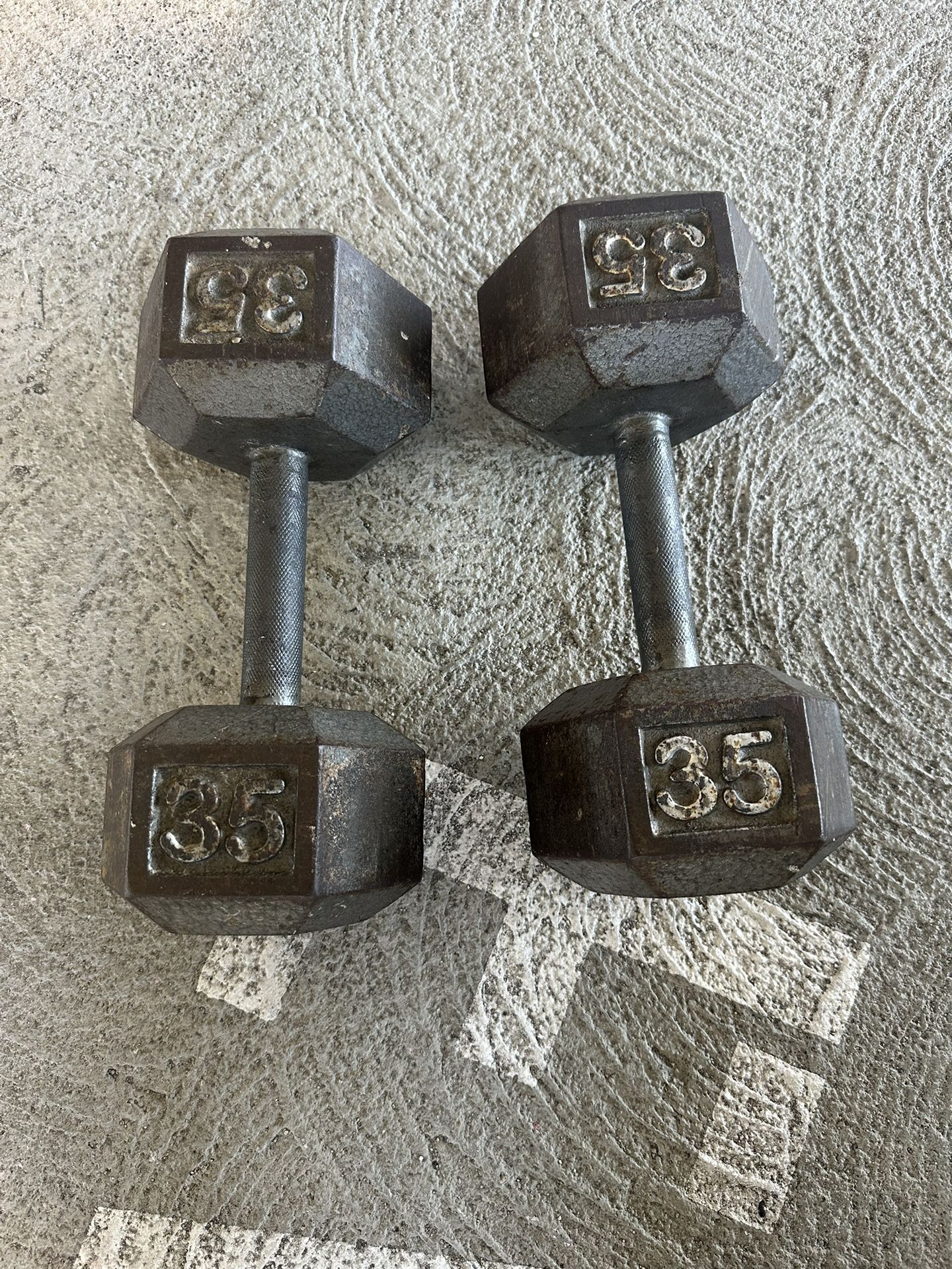 (2) 35 Lbs Dumbell Weights 