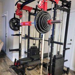 Brand New - Weights INCLUDED. FREE Delivery - LLERO A60 Home Gym. Smith Machine & Functional Trainer