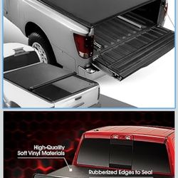 DNA Motoring TTC-RU-047 Pickup Truck Bed Top Roll-Up Vinyl Soft Tonneau Cover Compatible with 2004-2015 Titan 5'7" Fleetside / Styleside Bed