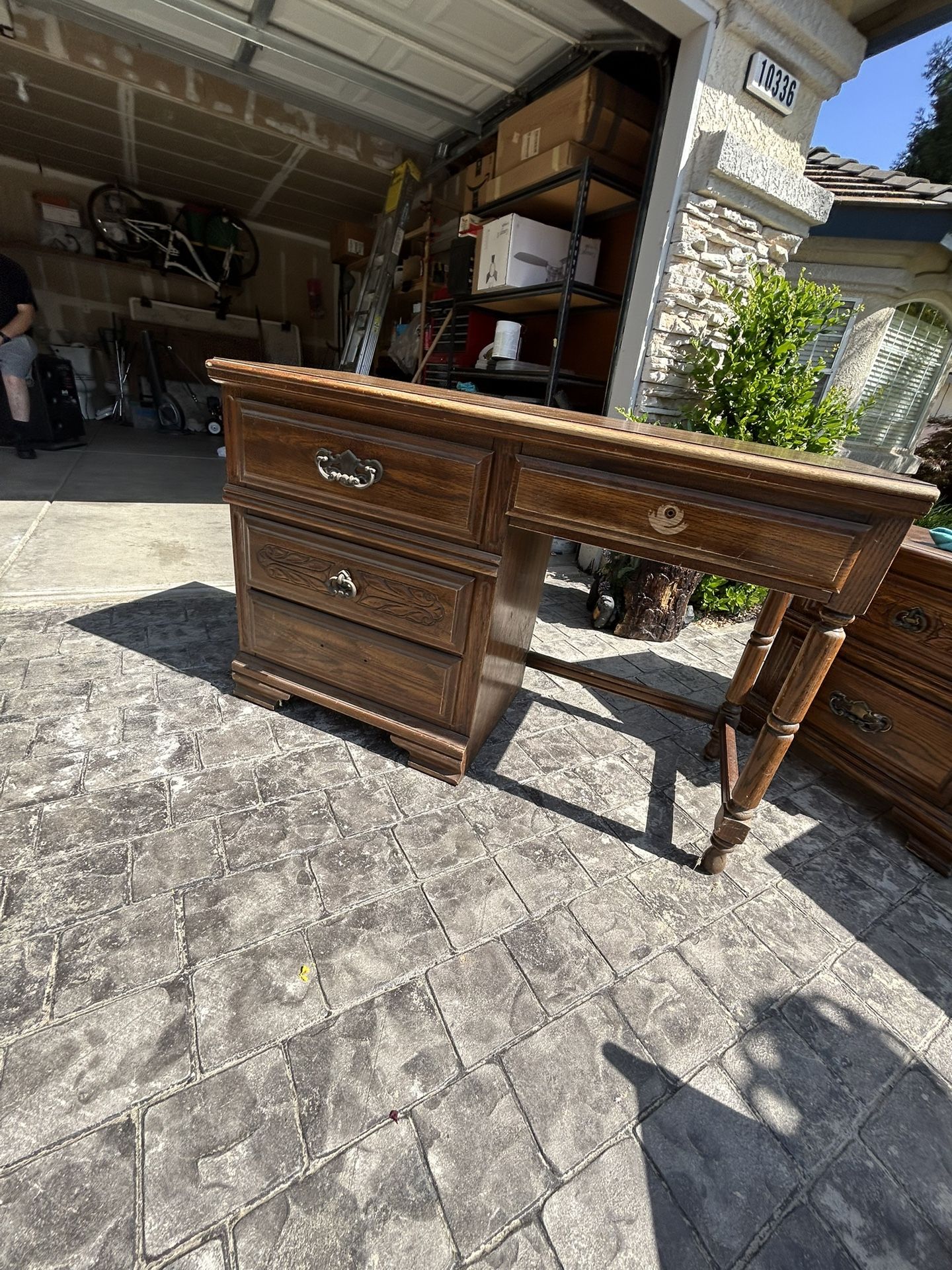 Wood Desk With Drawers