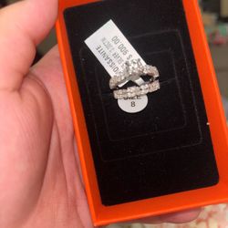 Size 8 Sterling silver Moissanite ring