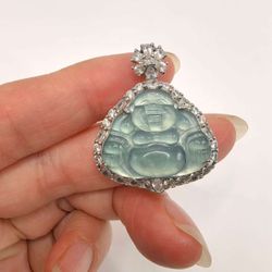 Natural Type A Jadeite Buddha Pendant / Pendant Charm 。
