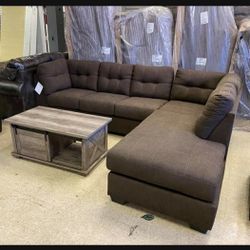 Fabric Dark Brown L Shape RAF LAF Sectional Sofa 👉 In Stock ✅ Fastest Delivery 🚚 
