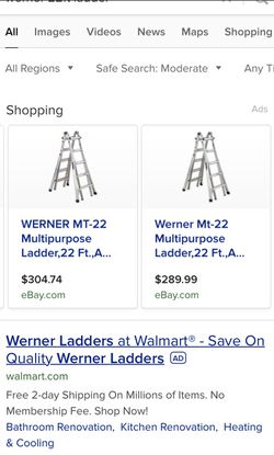 Werner Ladder 22ft extension 10ft A frame