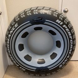 Please Read Description- Patched- Intex Monster Truck Tube Inflatable Pool Float Raft with Handles
