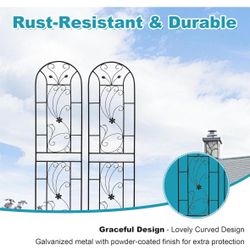 2 Pack 87 x 20 Inch Garden Trellis, Metal Trellis for Climbing Plants Outdoor, Rustproof Plant Supports for Outdoor Plants, Roses, Vines, Flowers and 
