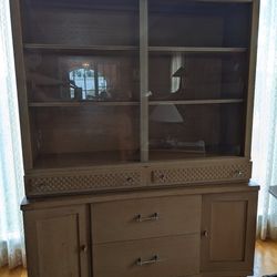 Antique Mid Century Buffet And Hutch 