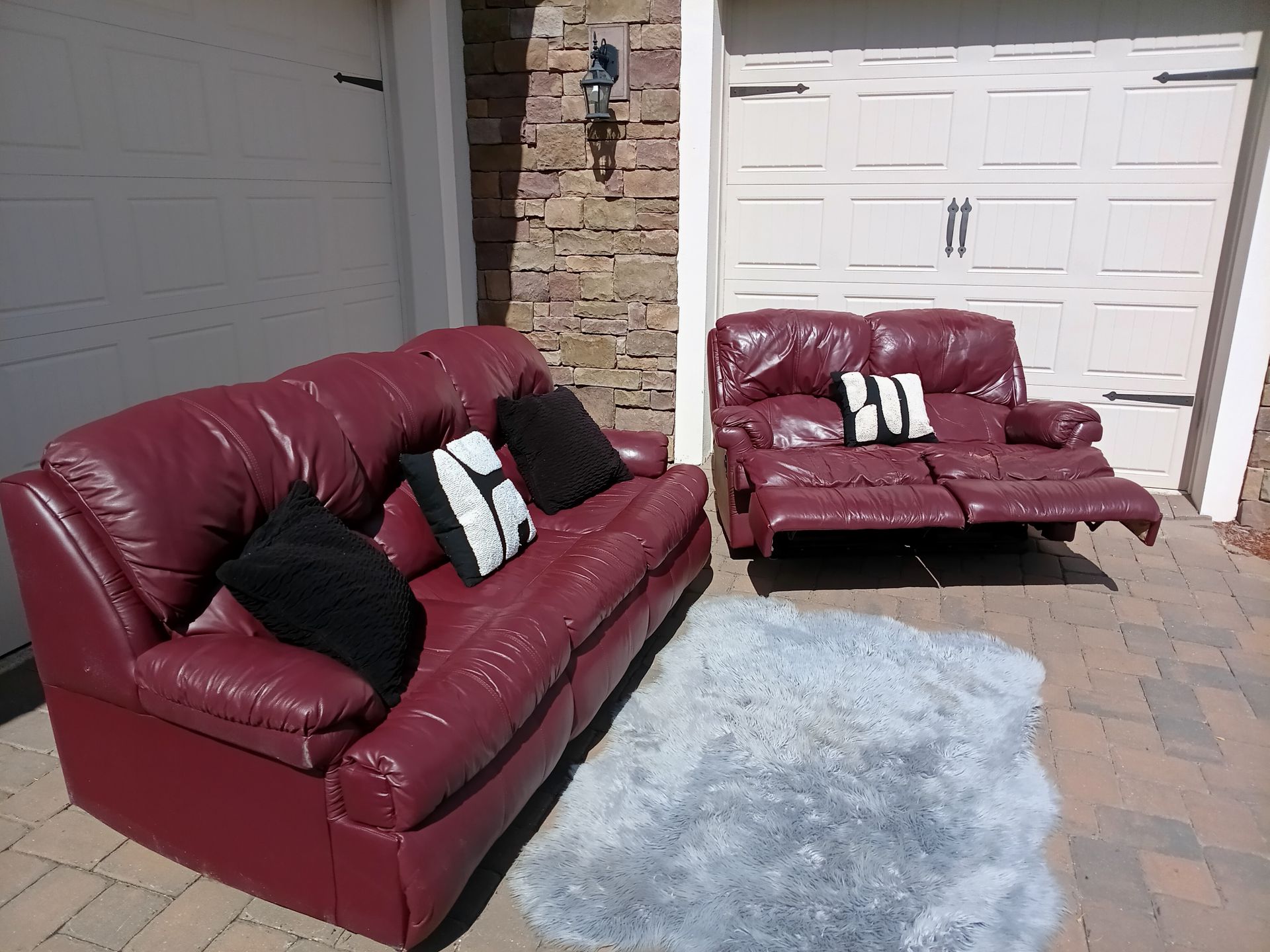 Leather Sleeper Sofa and Recliner Loveseat