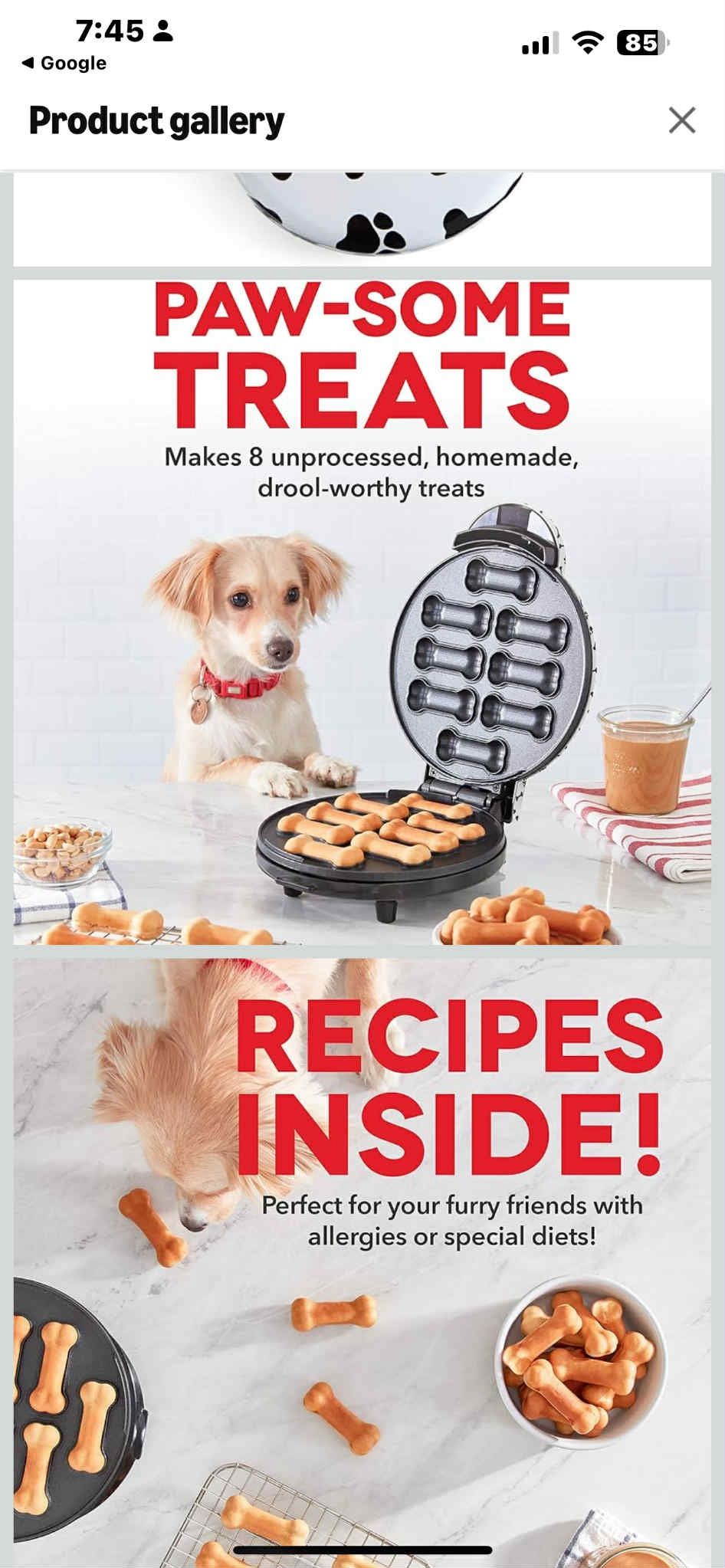 DASH Dog Treat Maker, 8-Bones, Non-Stick, Homemade Dog Snacks with Pet Approved Recipes - White and Dash Mini Donut Maker Machine for Kid-Friendly Bre