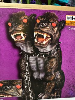 GIANT 3.5 FT Wicked Woods LED Hell Hound Double Headed Dog Halloween Animatronic - NEW In Box