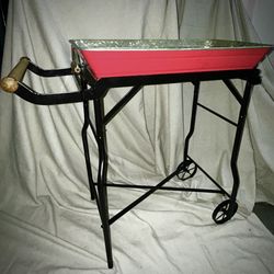Vintage Style Portable Charcoal Grill with Table