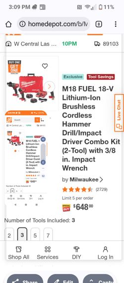 Brand New Never Been Used Milwaukee Drill Set Combo Pack  Set 