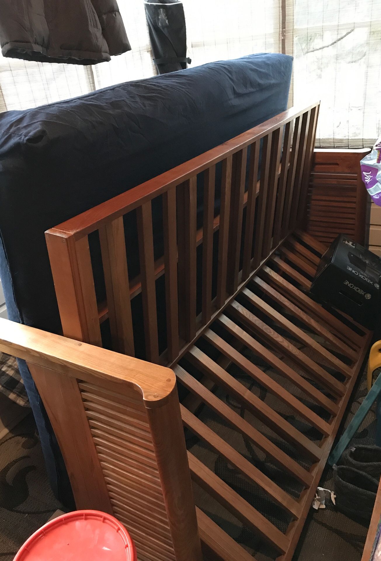 Wooden full size futon