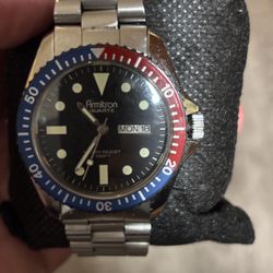Pepsi Style Armitron Day/date Quartz Pre Owned In Great Condition Keeps Perfect Timing 