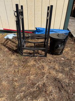 Black Metal Firewood Log Rack