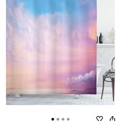 Designer art work Abstract extra long shower curtain, 69x84