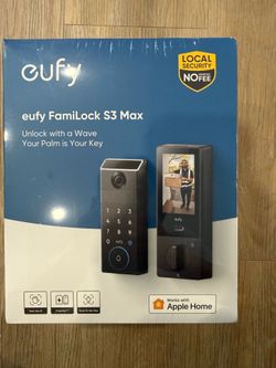 eufy Security Smart Lock FamiLock S3 Max with Palm Vein Recognition, Keyless Entry Front Door Lock, Wi-Fi Keypad Deadbolt+ 2K HDR Doorbell Camera, 16G
