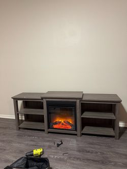 TV STAND with fireplace