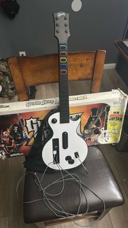 Wii les paul guitar with V3 adapter and cable
