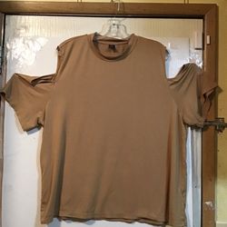 SHEIN 2xl Brown Shirt With Summer Sleeves