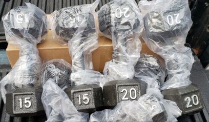 Fitness gym rack with dumbbells NEW 5 10 15 20.lbs NEW