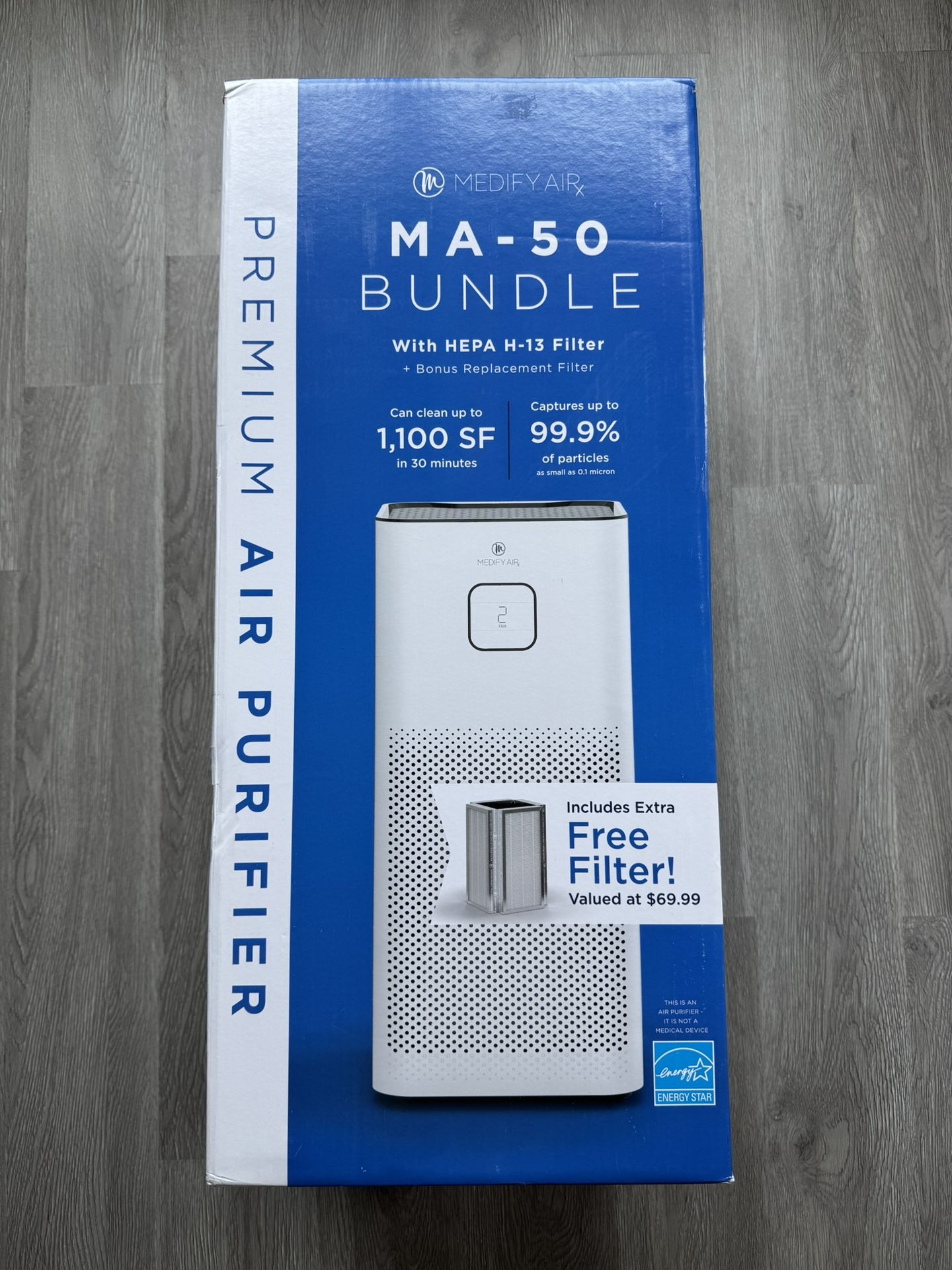 Medify Air Premium Air Purifier MA-50 Bundle W/ HEPA H-13 Filter + Bonus Filter