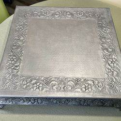 Cake Stand, Platform. Huge(24"square!) ornate metal