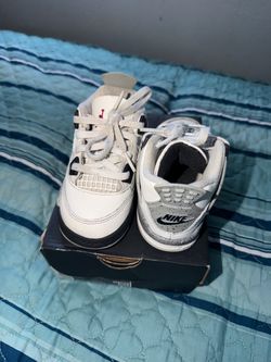 Nike Air Jordan 4 White Cement Toddler Sneakers 8c