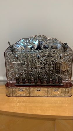 Beautiful silver menorah