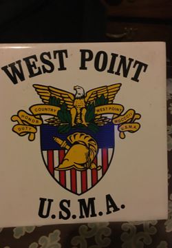 Vint4 vintage ceramic tile u.s. military academy West Point army USA