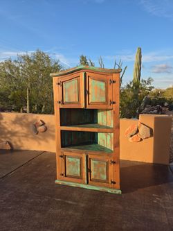 Rustic Southwest Style Corner Cabinet