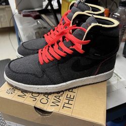 Air Jordan 1 Retro High Zoom Air Crater Black Wolf Grey Flash Crimson 9M