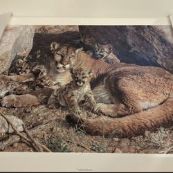 Bev Doolittle Cougar Family Print, Not Framed