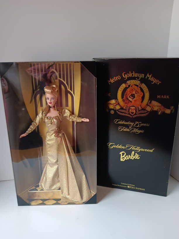 1998 Barbie Golden Hollywood 75th Anniversary MGM Film Studio FAO Schwarz Ltd Ed