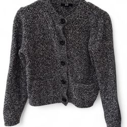 Thick Grey and black cardigan sweater #cardigan #greyblack Excellent Condition  Size Small  If you have any questions about shipping or sizing pls fee