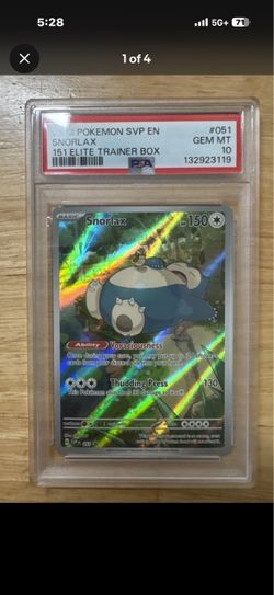PSA 10 Snorlax Holo Pokemon Card #051