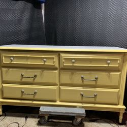 Faux Bamboo Dresser Yellow dresser OBO (DELIVERY AVAILABLE