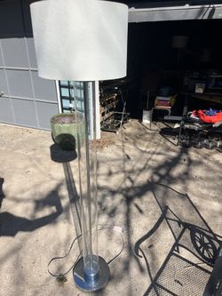 2 Large Glass Floor Lamps