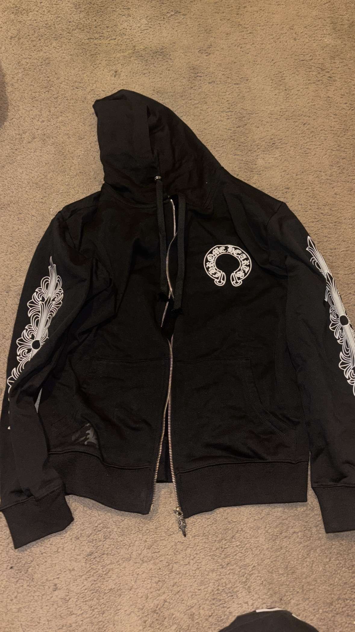 Chrome Heart Zip Up Hoodie