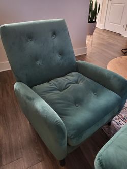 Recliner Velvet Chair With Ottoman