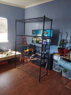 Black Metal Shelving Adjustable Unit