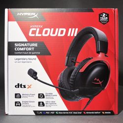 HyperX Cloud III 3, NEW, Wired Gaming Headset for PS5, PS4, Nintendo Switch, Xbox One, Xbox Series X/S, PC/Windows, Mac, iOS & Android