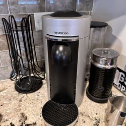 Nespresso Machine, Froth Maker & Pod Stand 
