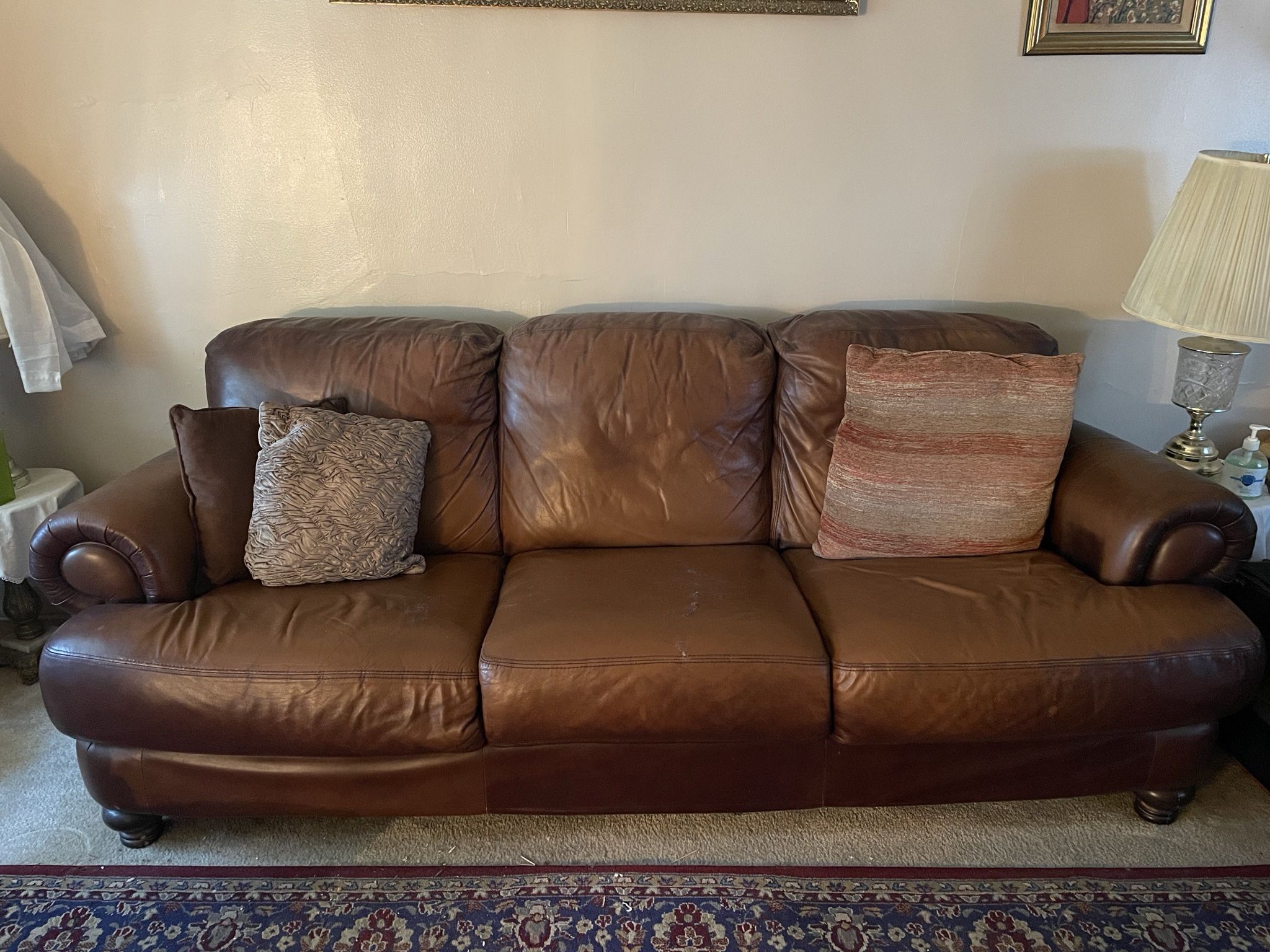 Leather Couch Brown Leather
