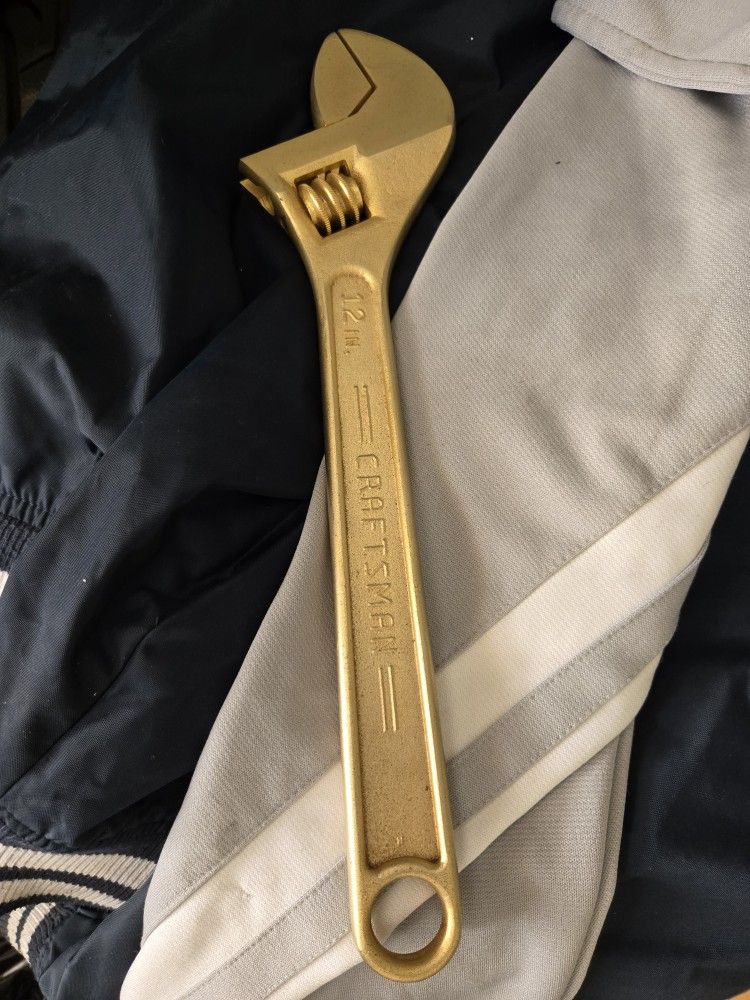 12" Craftsman Gold Electroplated Adjustable Wrench