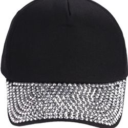 Black Cap With Rhinestone 