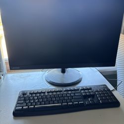 Lenovo Gaming Monitor And Logitech Keyboard
