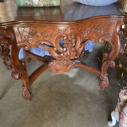 Beautiful Antique Carved Wooden Table 