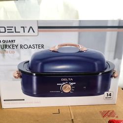 Delta 14 quart turkey roaster with lid new